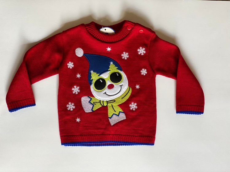 Picture of Y3922 - BABY CHRISTMAS JUMPER EMBROIDERED FRONT PATTERNS